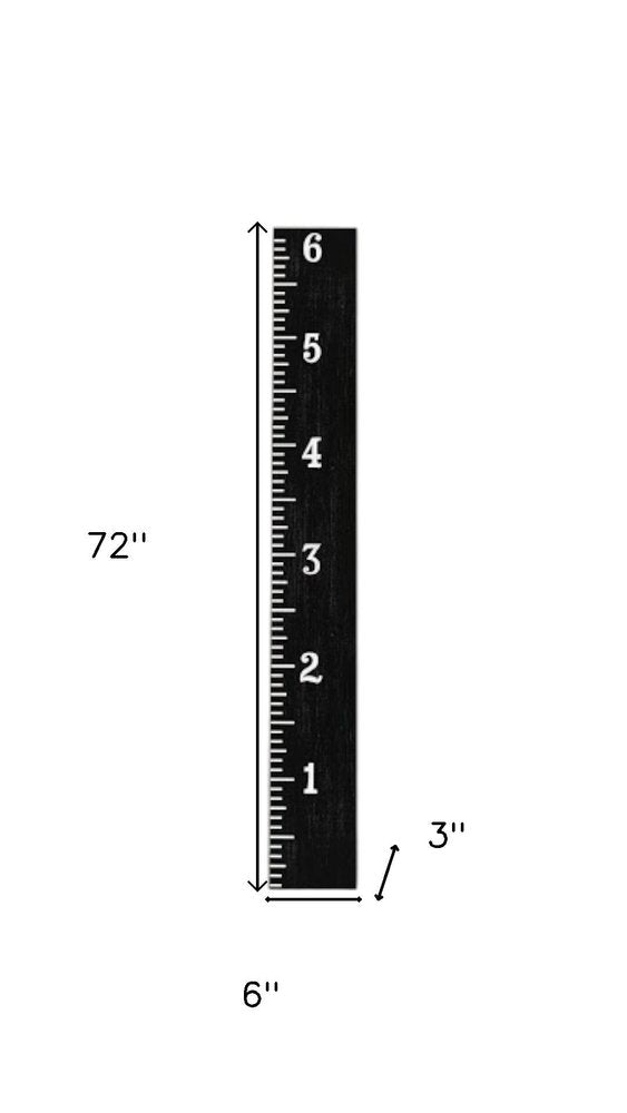 72" Black And White Wood Growth Chart Wall Decor