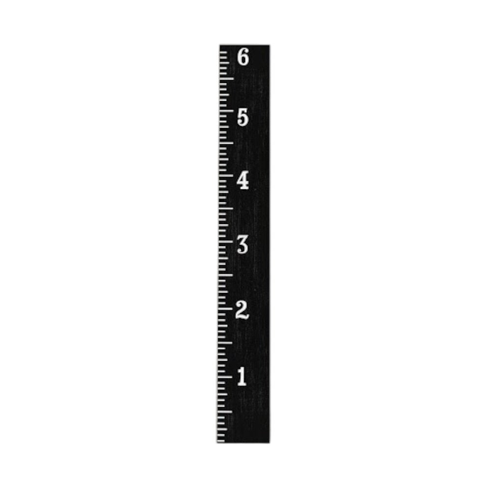 72" Black And White Wood Growth Chart Wall Decor
