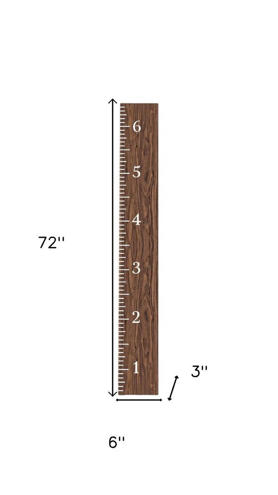 72" Brown And White Wood Growth Chart Wall Decor