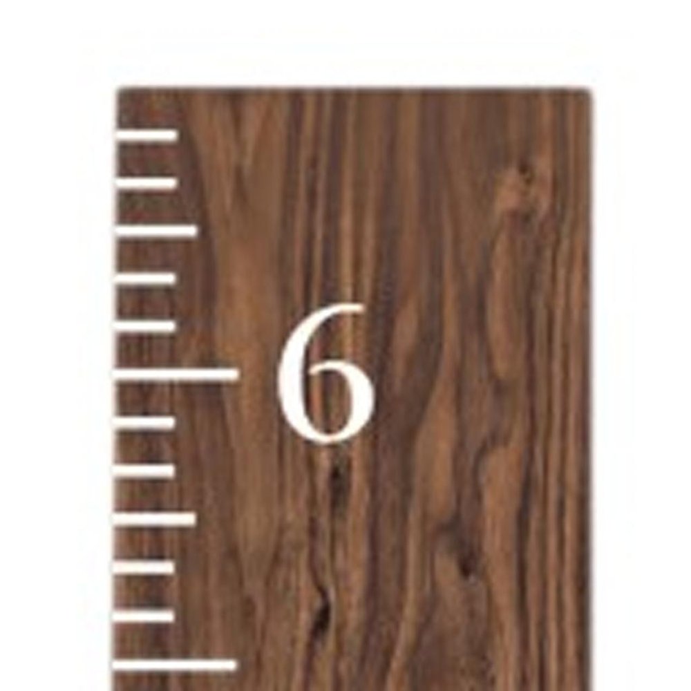 72" Brown And White Wood Growth Chart Wall Decor