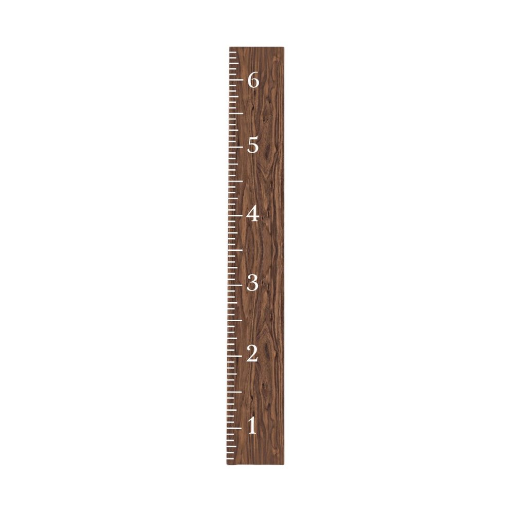 72" Brown And White Wood Growth Chart Wall Decor