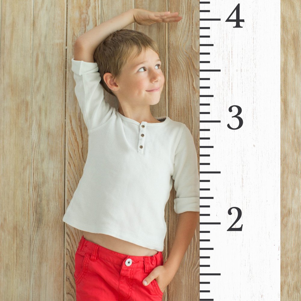 72" White And Black Wood Growth Chart Wall Decor