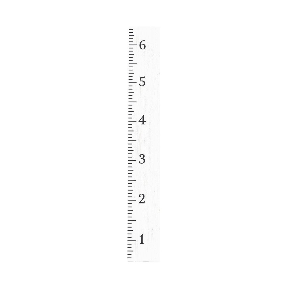 72" White And Black Wood Growth Chart Wall Decor