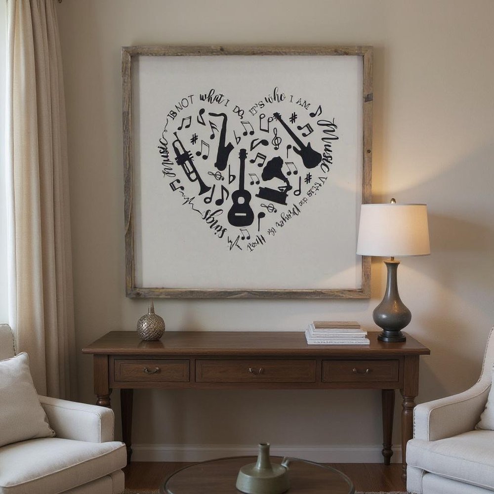 16" X 16" Black And White Wood Square Framed Art