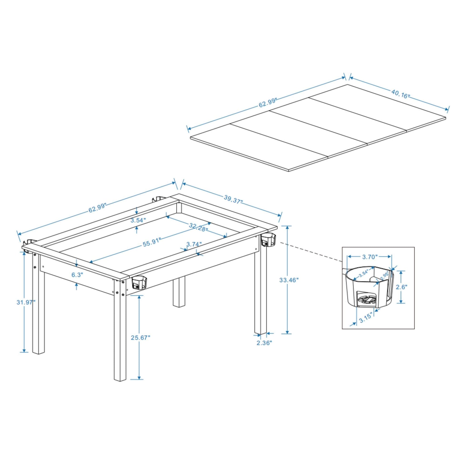[63X40-Inch] Premium 2-In-1 Multifunctional Board Game Table For 4–6 Players (SAK84513)
