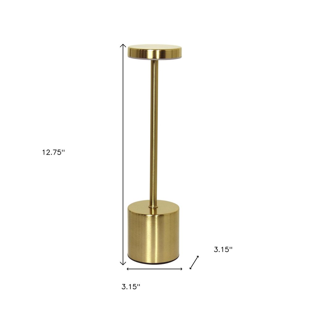 13" Gold Metal Table Lamp