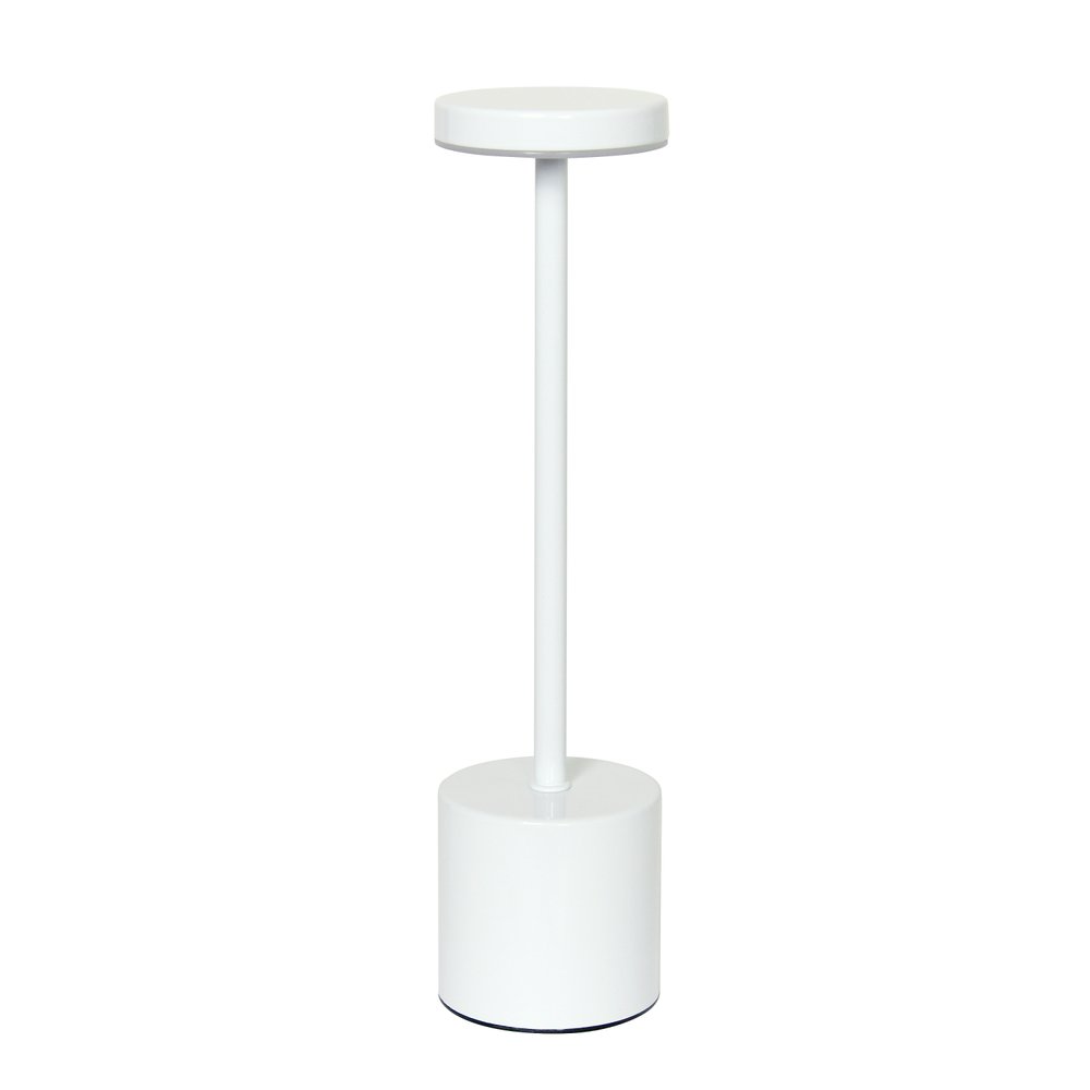13" White Metal Table Lamp