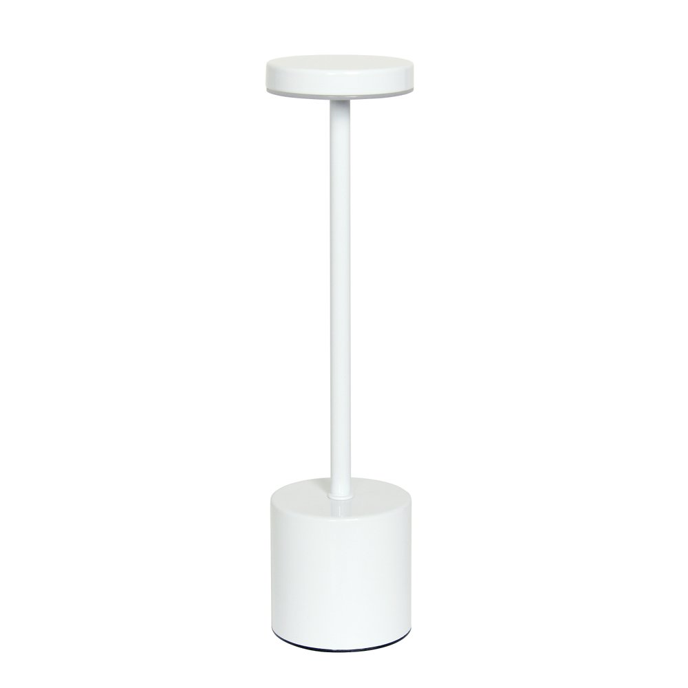 13" White Metal Table Lamp