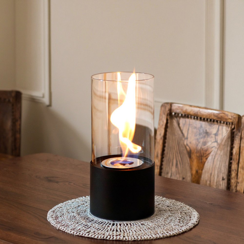 5" Black Glass Ethanol Fireplace
