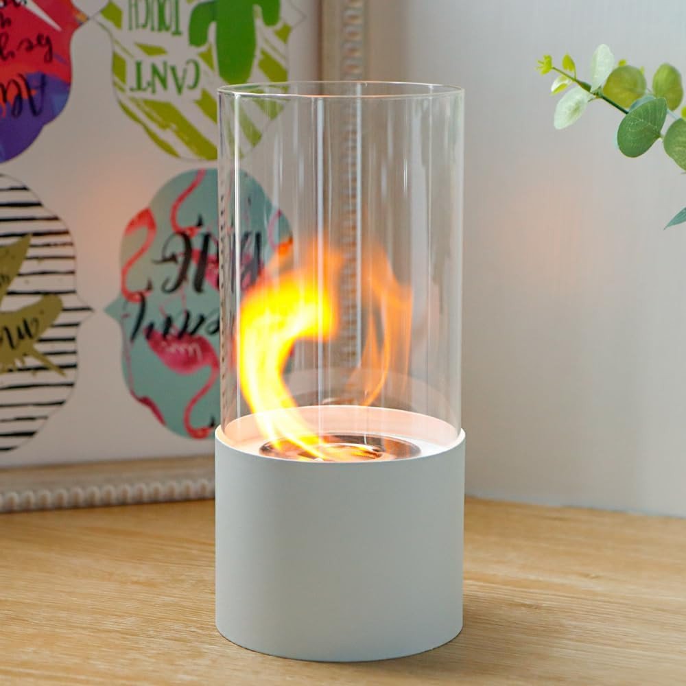 5" Black Glass Ethanol Fireplace