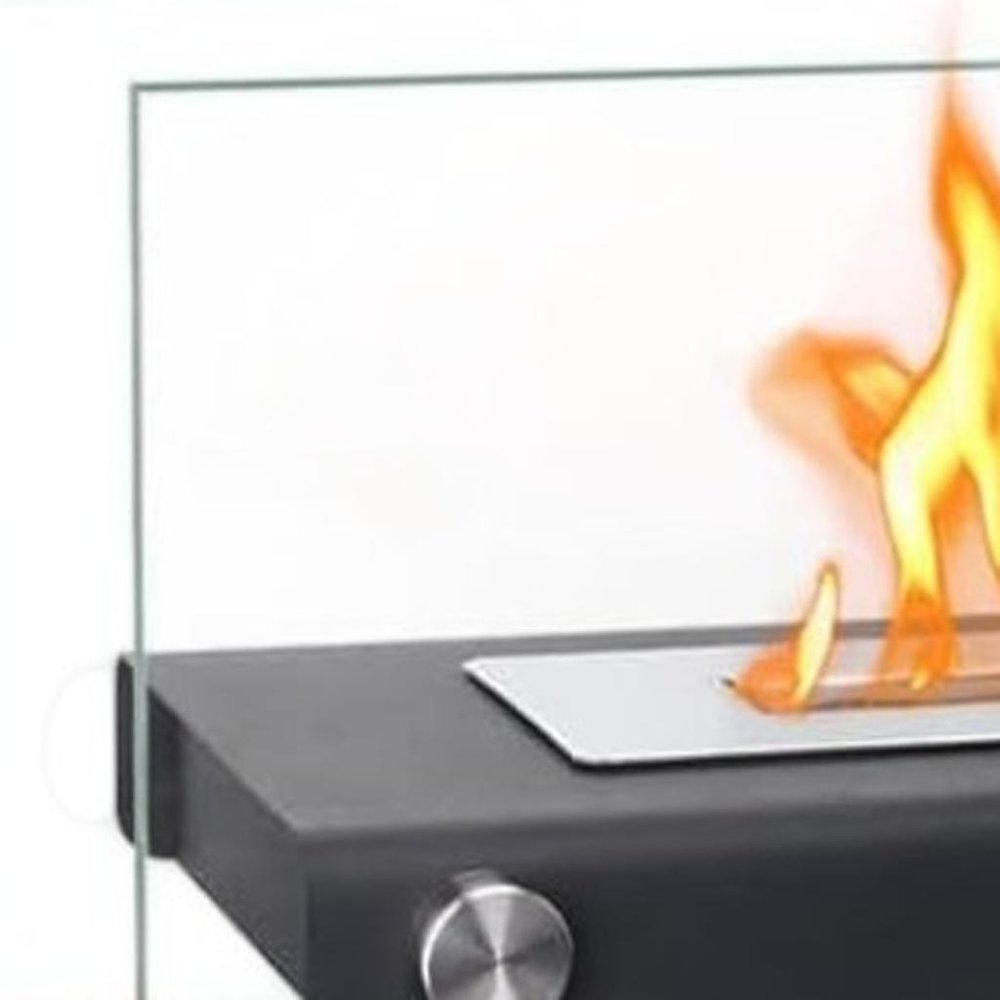 7" Black Glass Ethanol Fireplace