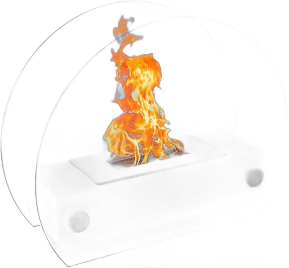 5" White Glass Ethanol Fireplace