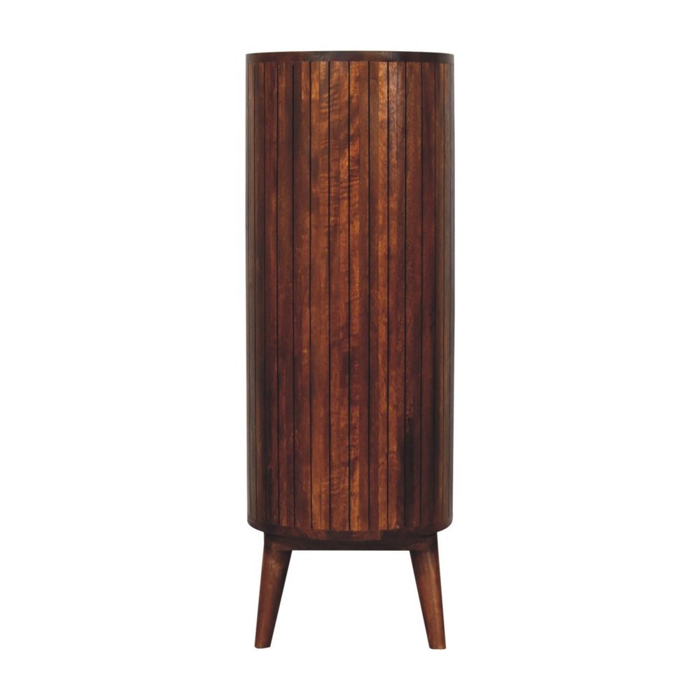39" Chestnut Solid Wood Three Tier Bookcase