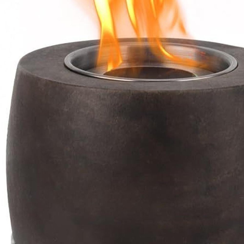 5" Black Glass Ethanol Fireplace