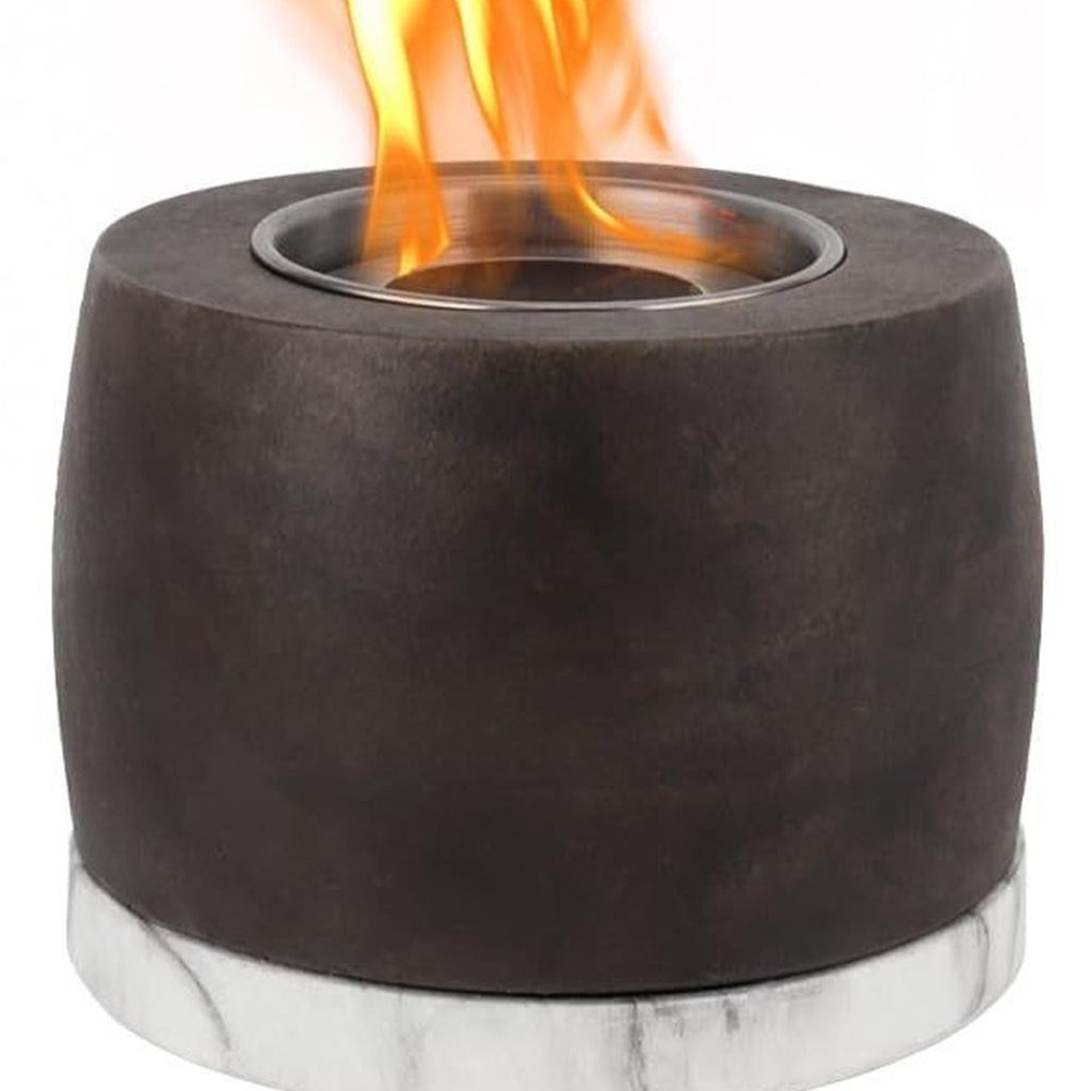 5" Black Glass Ethanol Fireplace