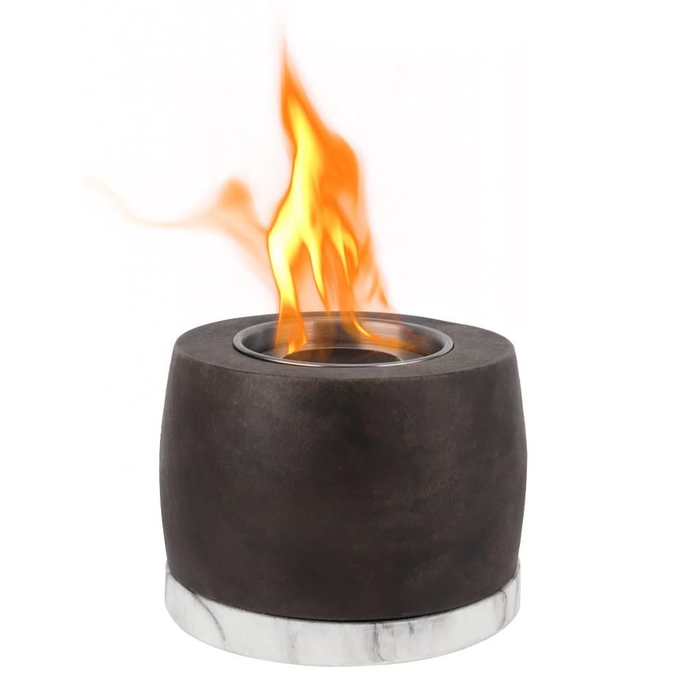 5" Black Glass Ethanol Fireplace