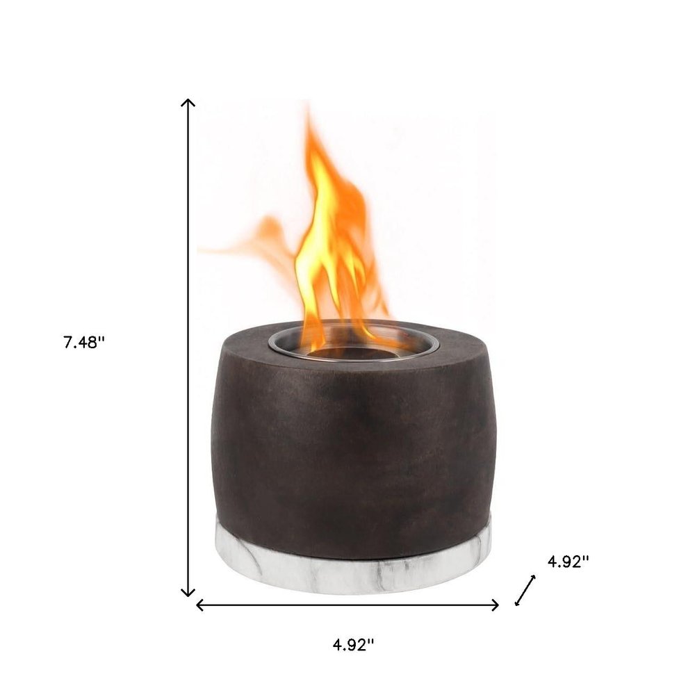 5" Black Glass Ethanol Fireplace