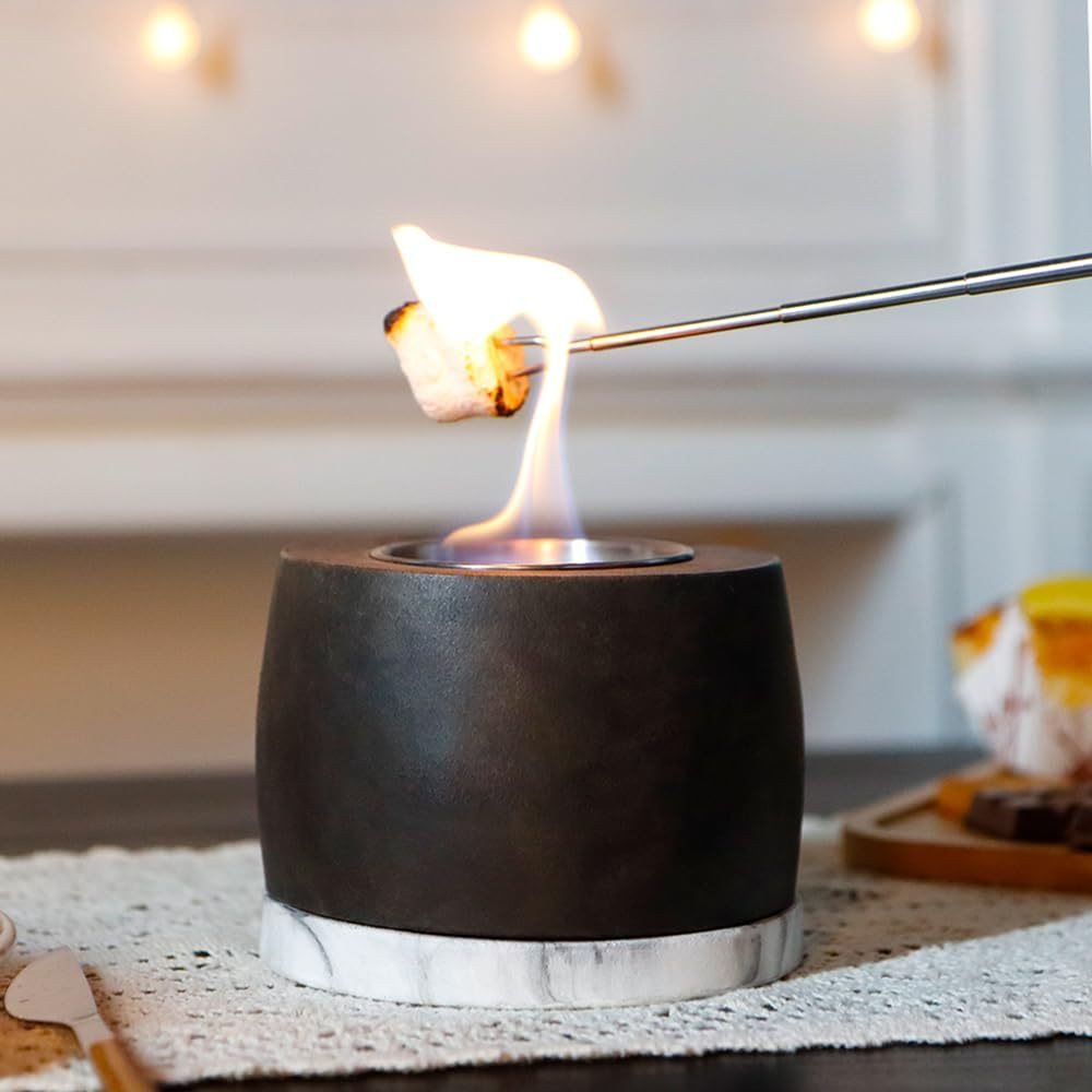 5" Black Glass Ethanol Fireplace