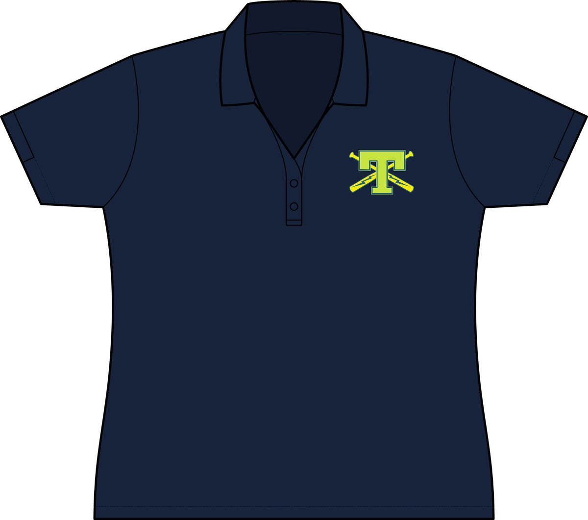 Women's Colorblock Polo Shirt — Embroidered Thunderstix Logo