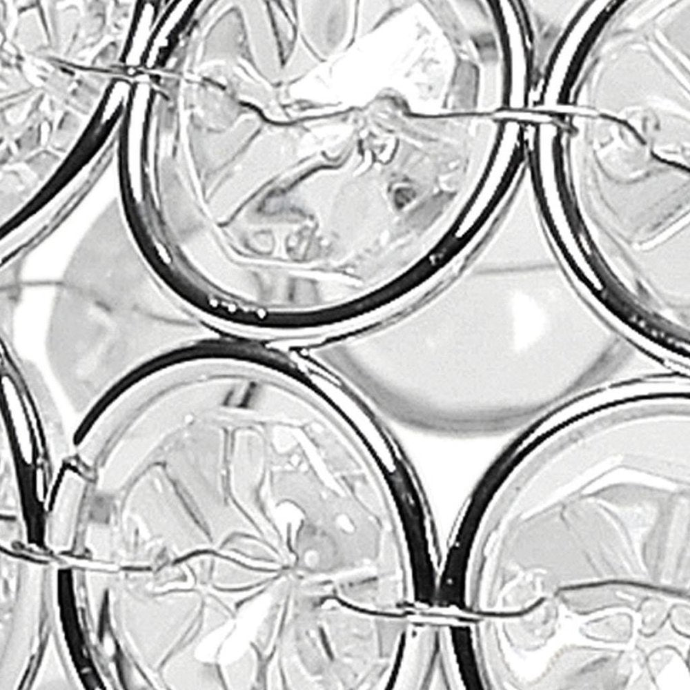 4" Silver Geometric Faux Crystal Tabletop Votive