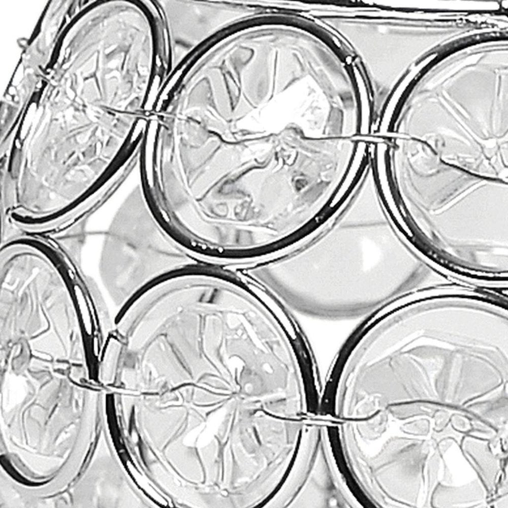 4" Silver Geometric Faux Crystal Tabletop Votive
