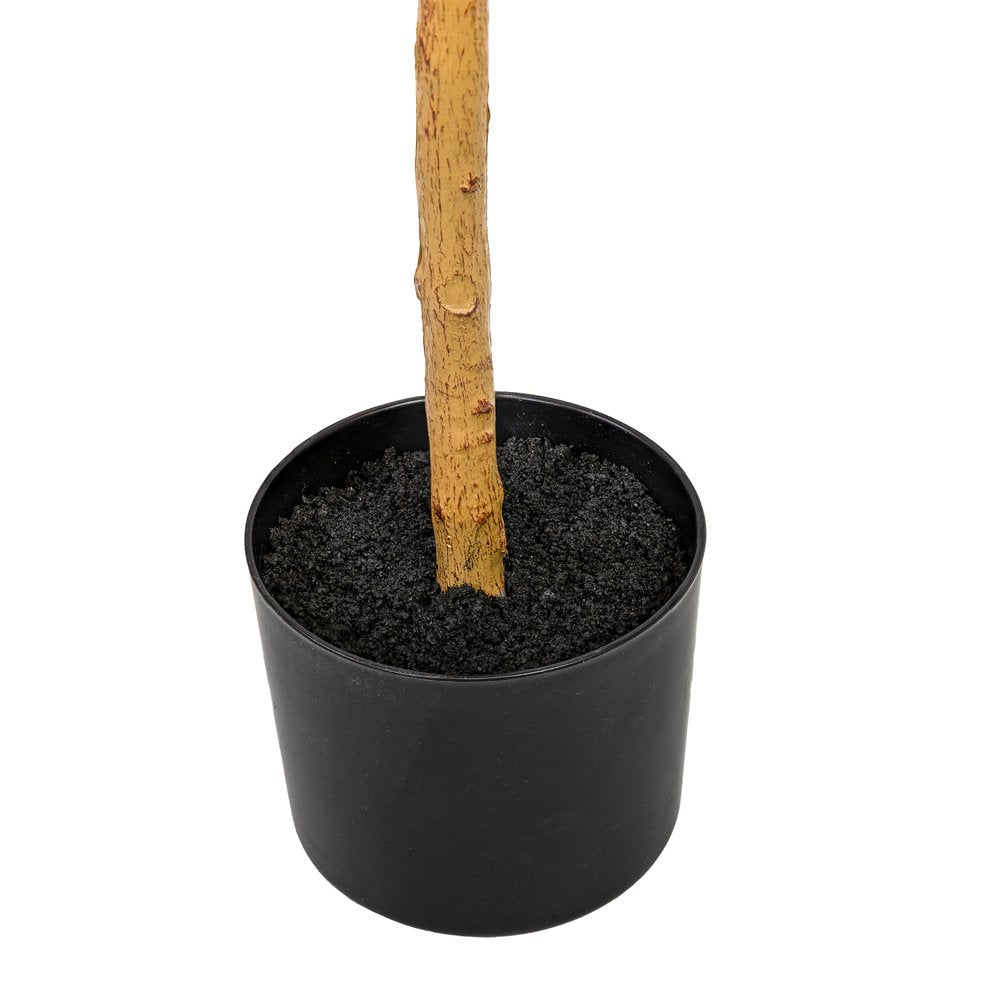 Set Of Two 84" Green Artificial Olive Trees in a Black Pot