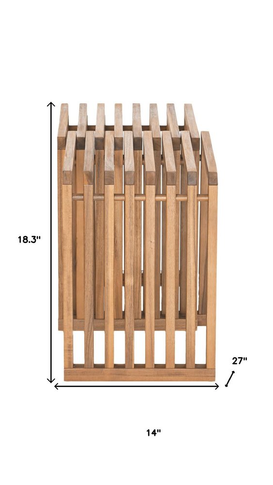 27" Natural Solid Wood Extendable Indoor Outdoor Bench