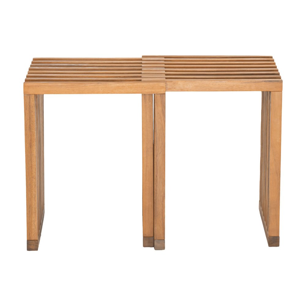 27" Natural Solid Wood Extendable Indoor Outdoor Bench