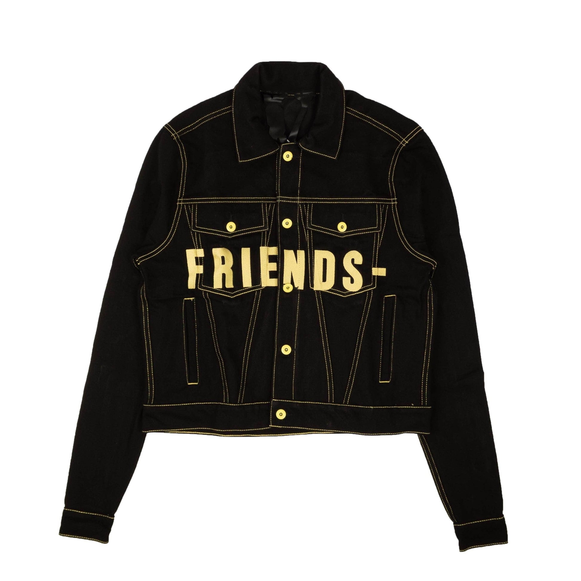Vlone Black And Yellow Friends Denim Jacket