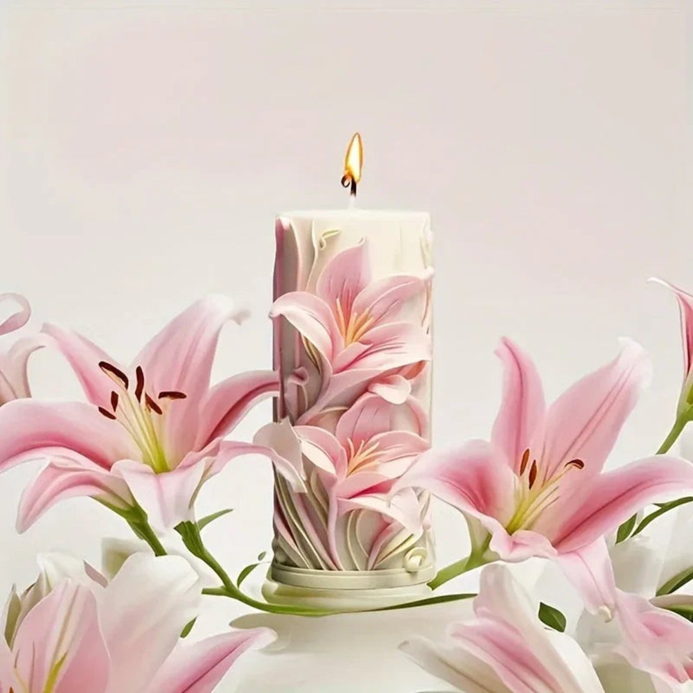 5" White Silicone Tulip Candle Mold