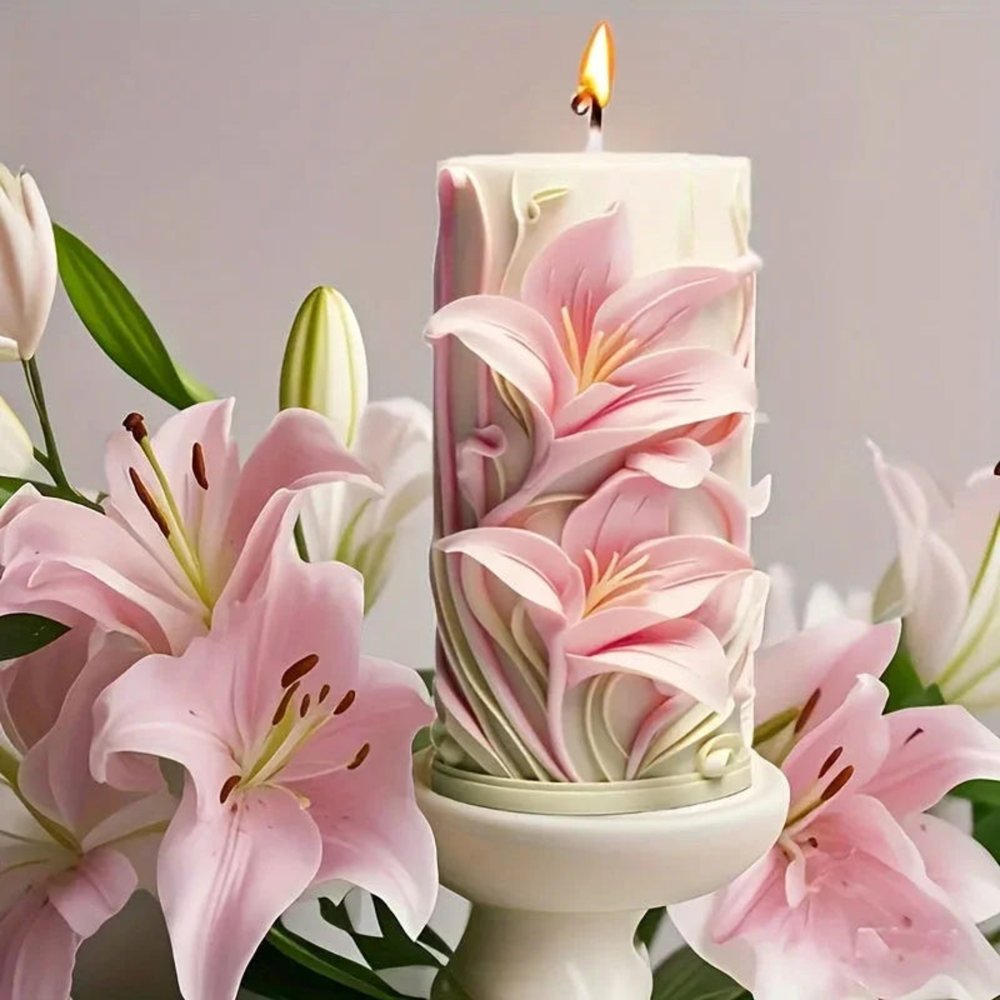 5" White Silicone Tulip Candle Mold
