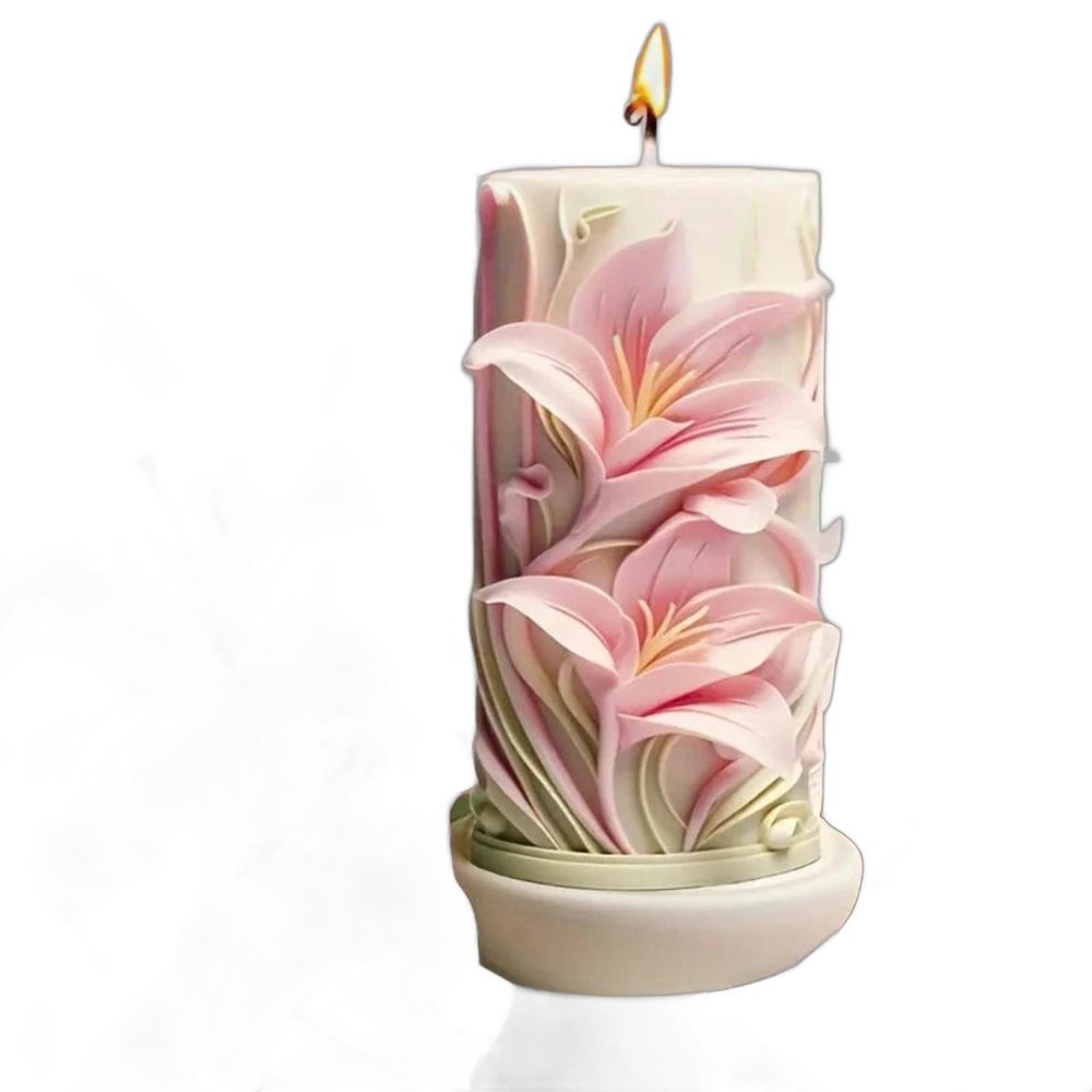 5" White Silicone Tulip Candle Mold