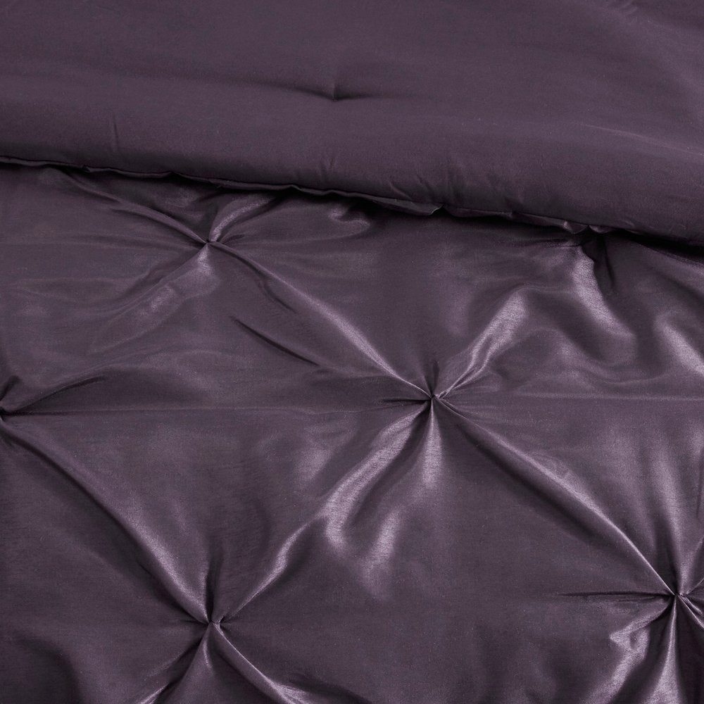 Set of Seven Plum King Ring Stitch Polyester Sham And Comforter
