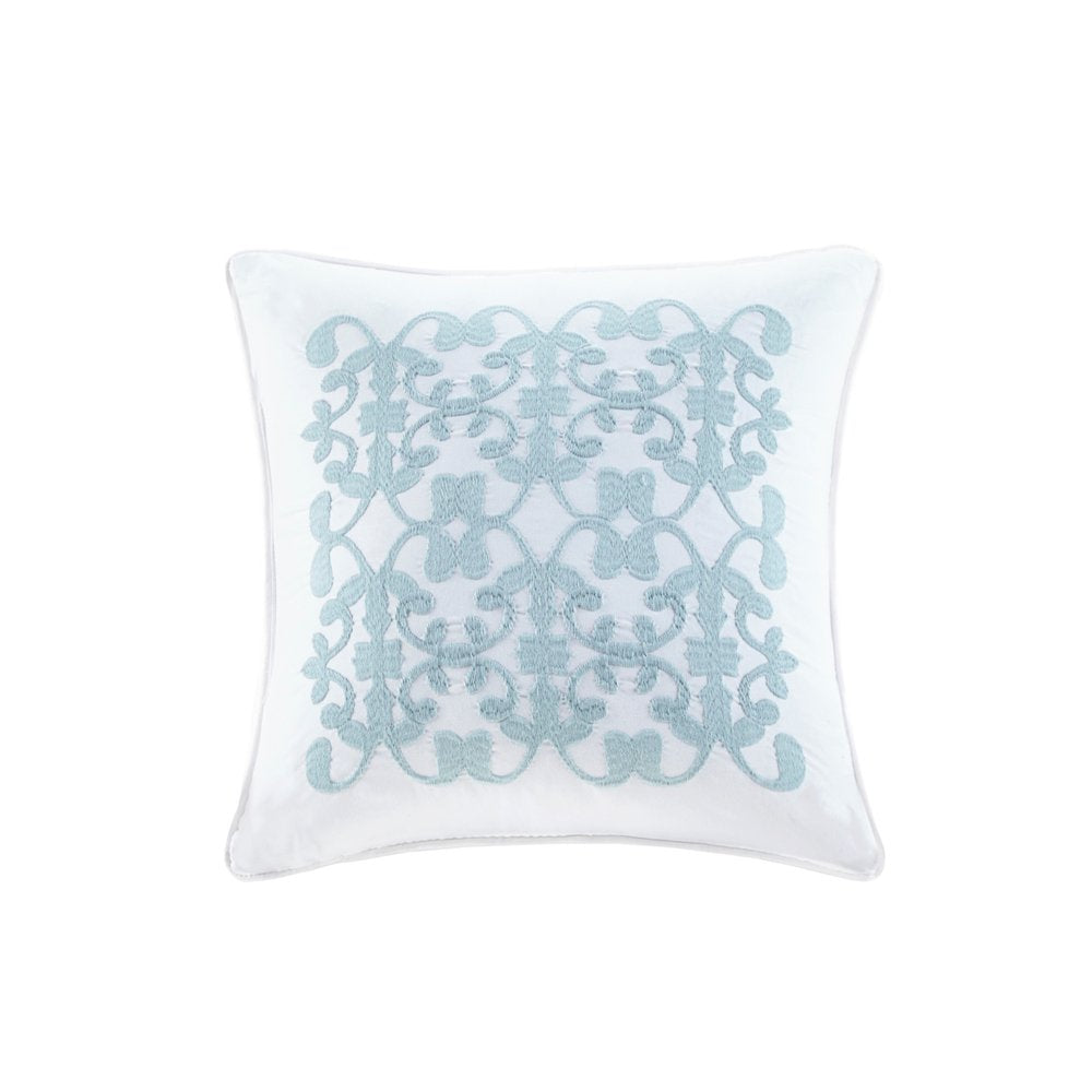 Set of Five White King Ring Stitch Polyester Sham And Comforter