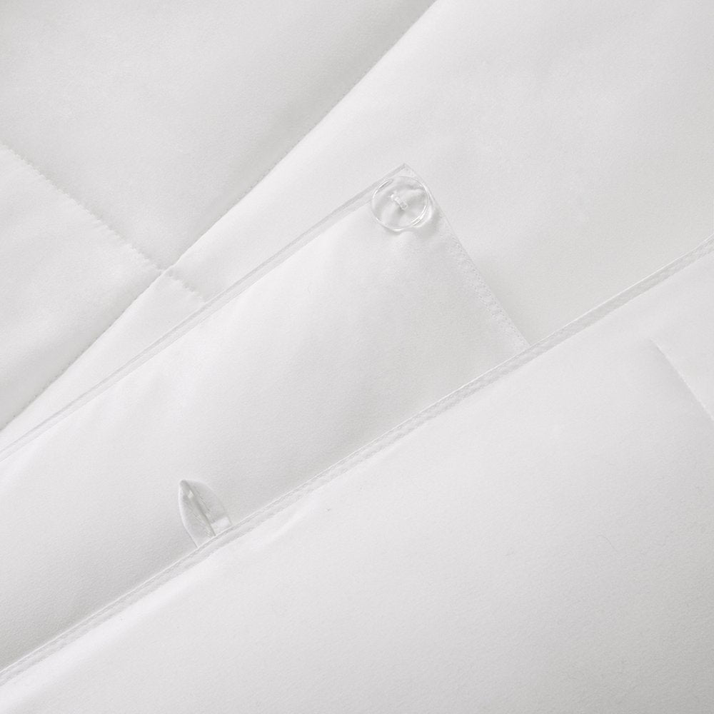 Set of Two White Ring Stitch Polyester Sham And Comforter