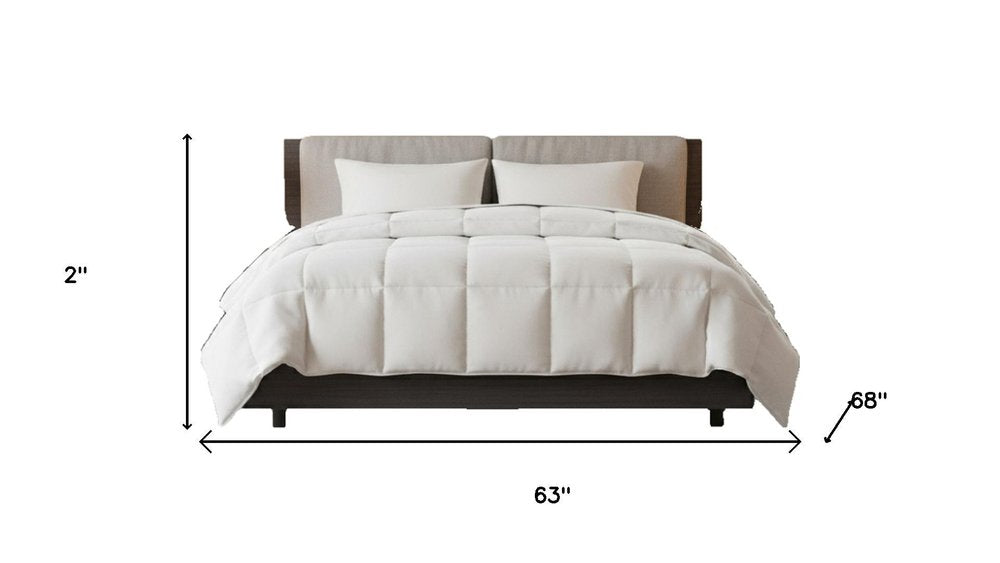 Set of Two White Ring Stitch Polyester Sham And Comforter
