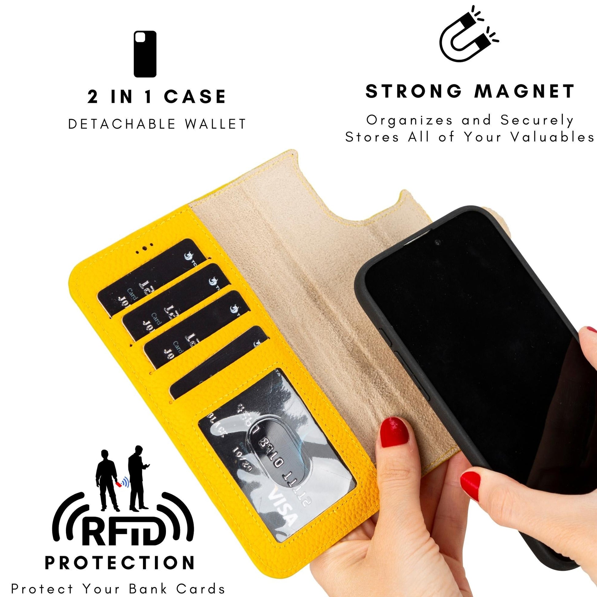 Casper iPhone 14 Series Detachable Leather Wallet Case