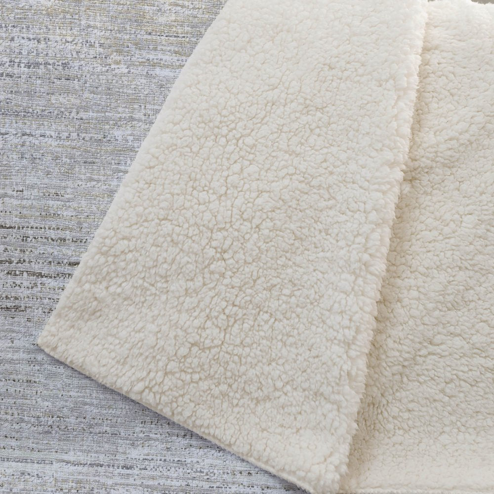 50" X 70" Beige And Ivory Abstract Microfiber Plush Throw Blanket