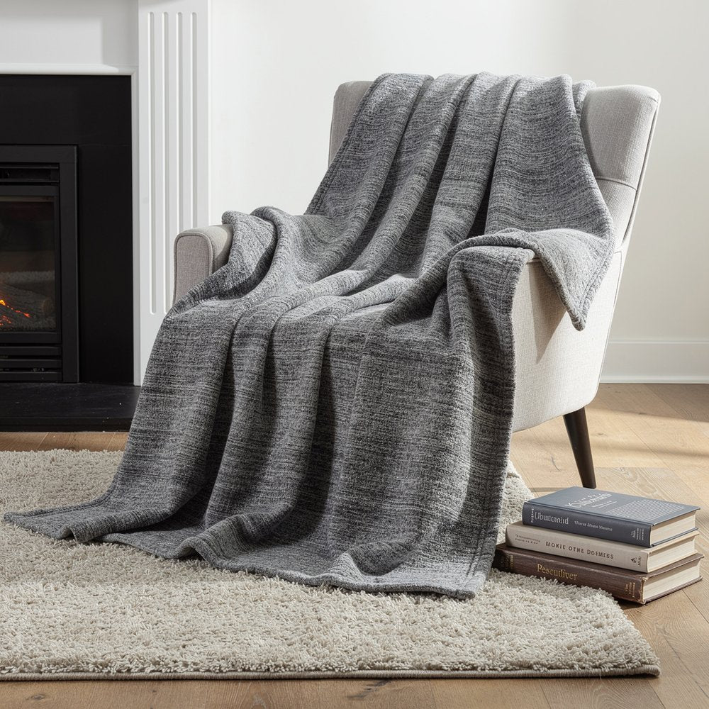 50" X 70" Gray And Silver Abstract Microfiber Plush Throw Blanket