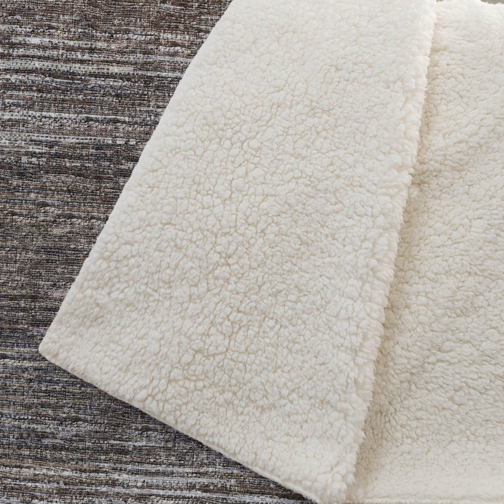 50" X 70" Brown And Beige Abstract Microfiber Plush Throw Blanket