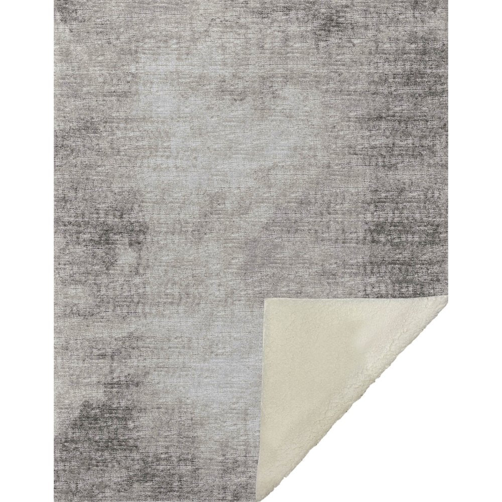 50" X 70" Coffee And Beige Abstract Microfiber Plush Throw Blanket