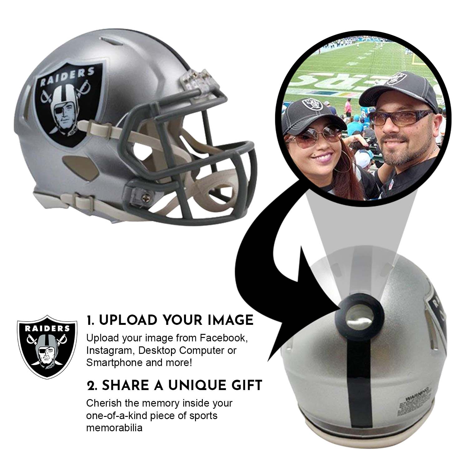 Las Vegas Raiders NFL Mini Helmet - Picture Inside