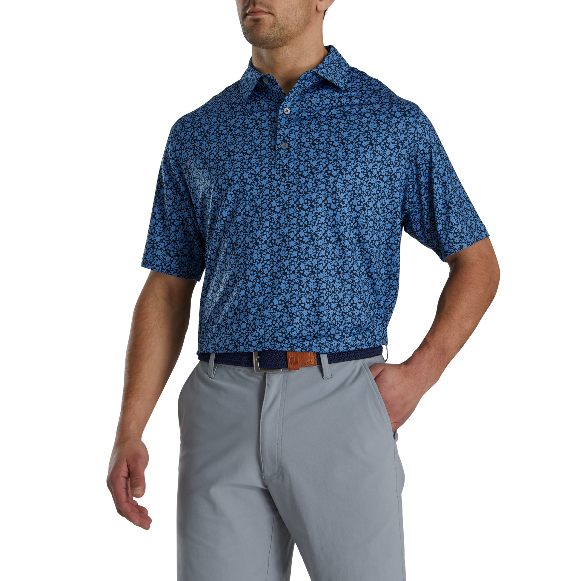 FootJoy Painted Floral Lisle - Self Collar Polo