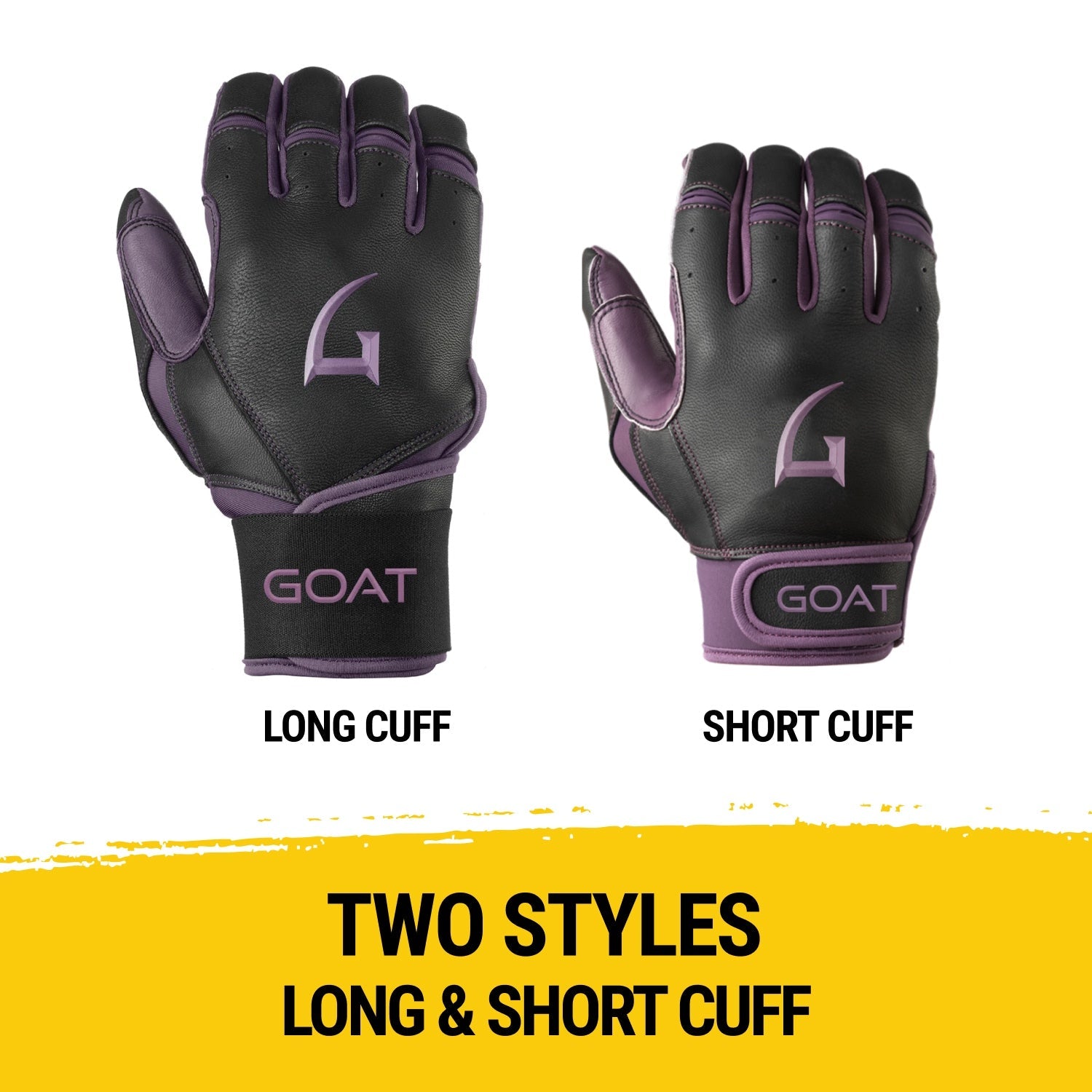 Origin Series Long Cuff Black and Purple Batting Gloves