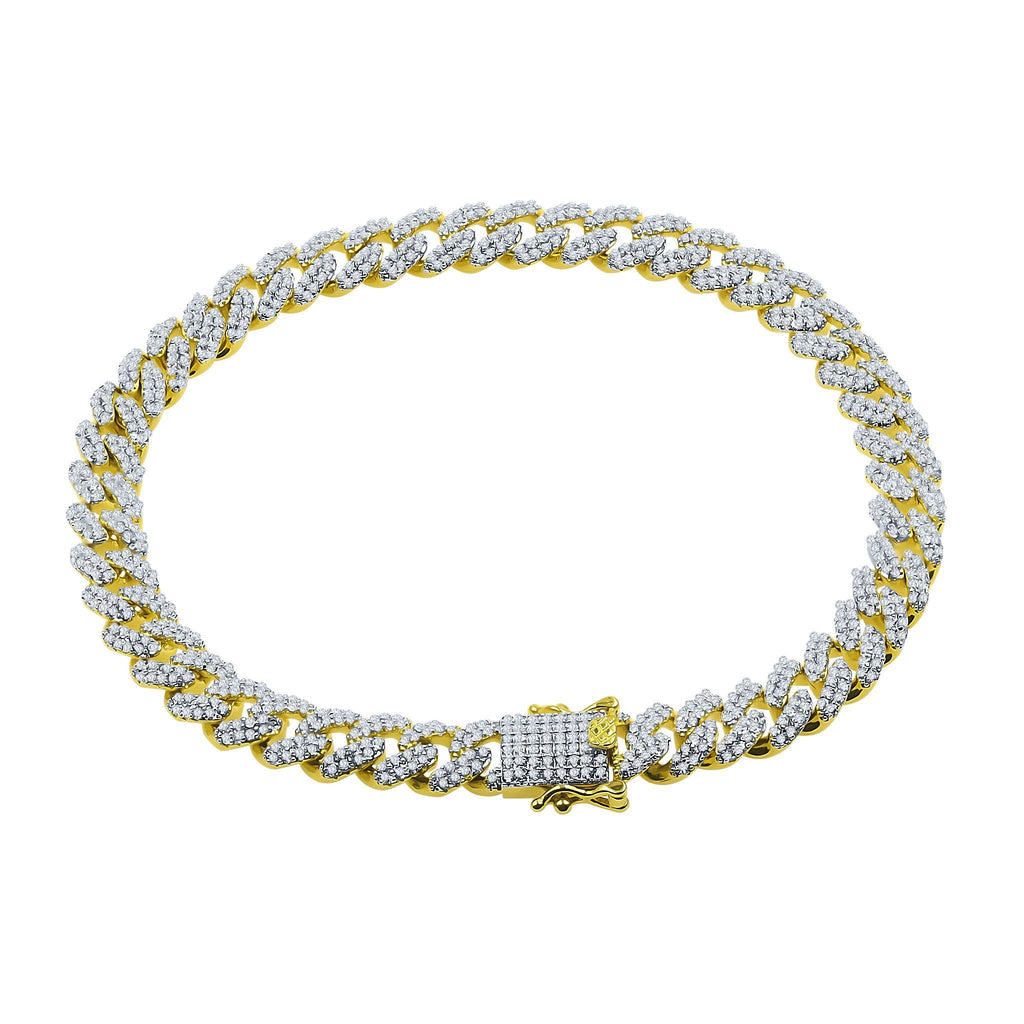 6mm Silver Cuban Link Bracelet Iced Out Slim For Men
