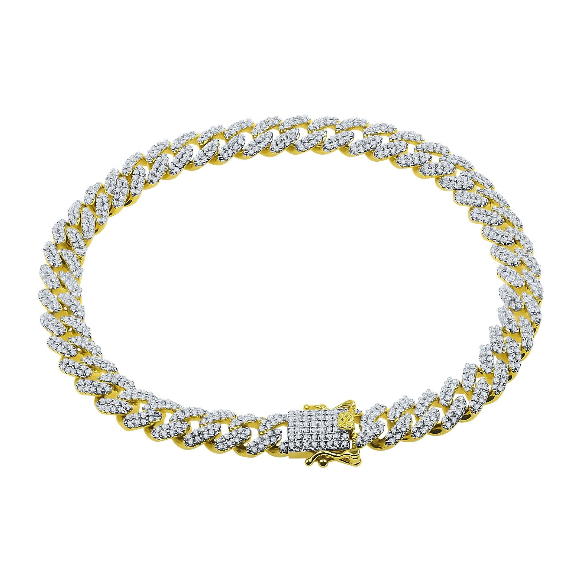6mm Silver Cuban Link Bracelet Iced Out Slim For Men
