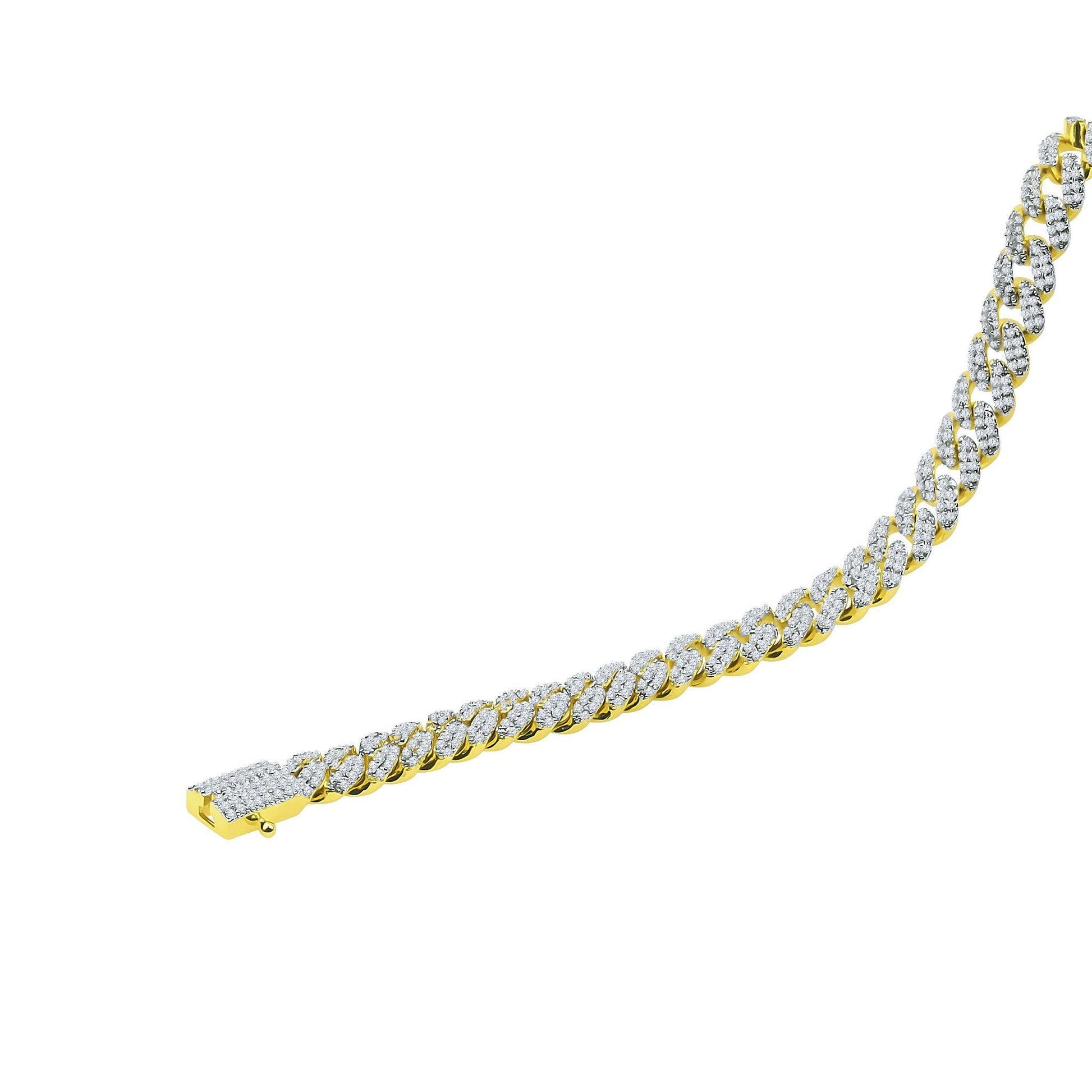 6mm Silver Cuban Link Bracelet Iced Out Slim For Men