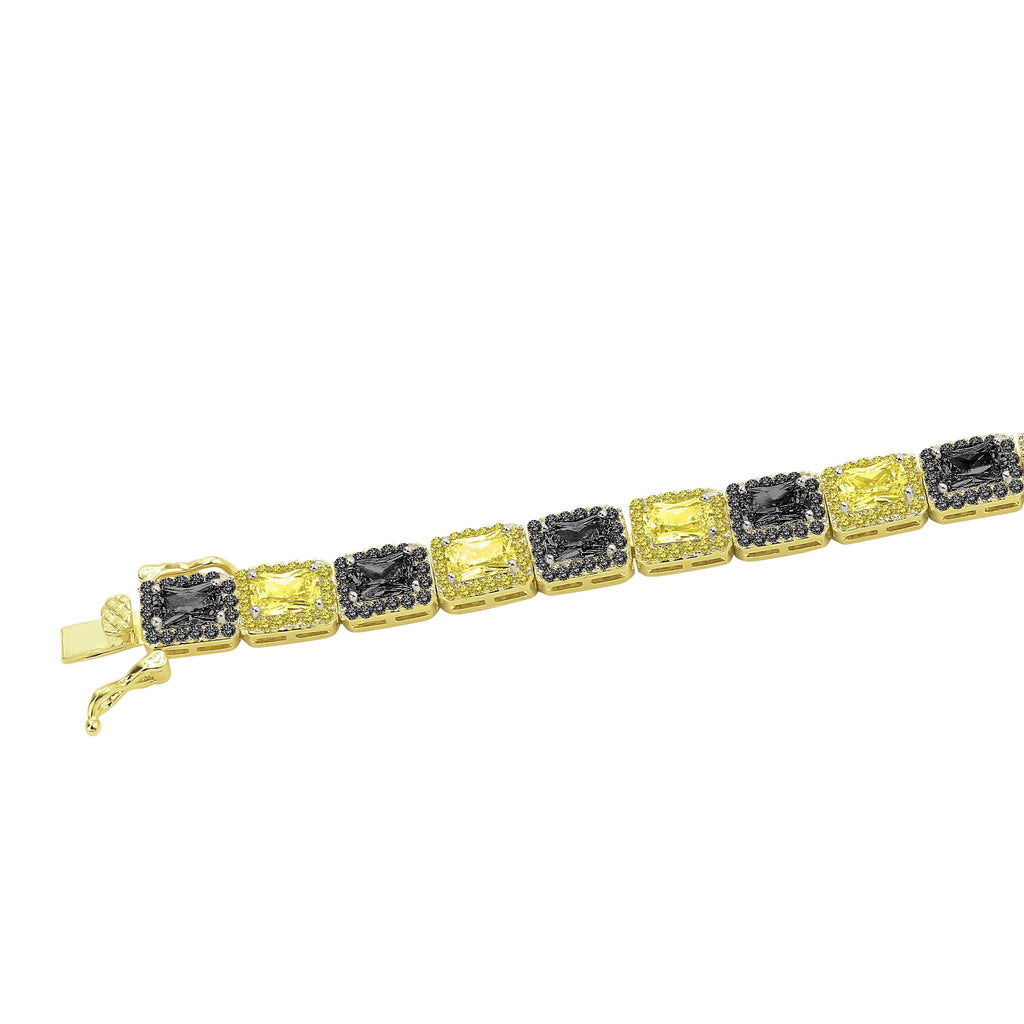 6MM Square Tennis Bracelet Modern Halo Sparkle Low Profile