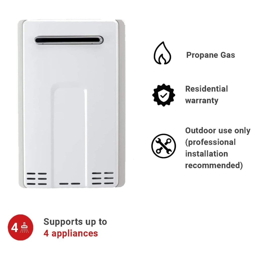 7.5 GPM Residential Outdoor Propane Non Condensing Tankless Water Heater (SAK28107)