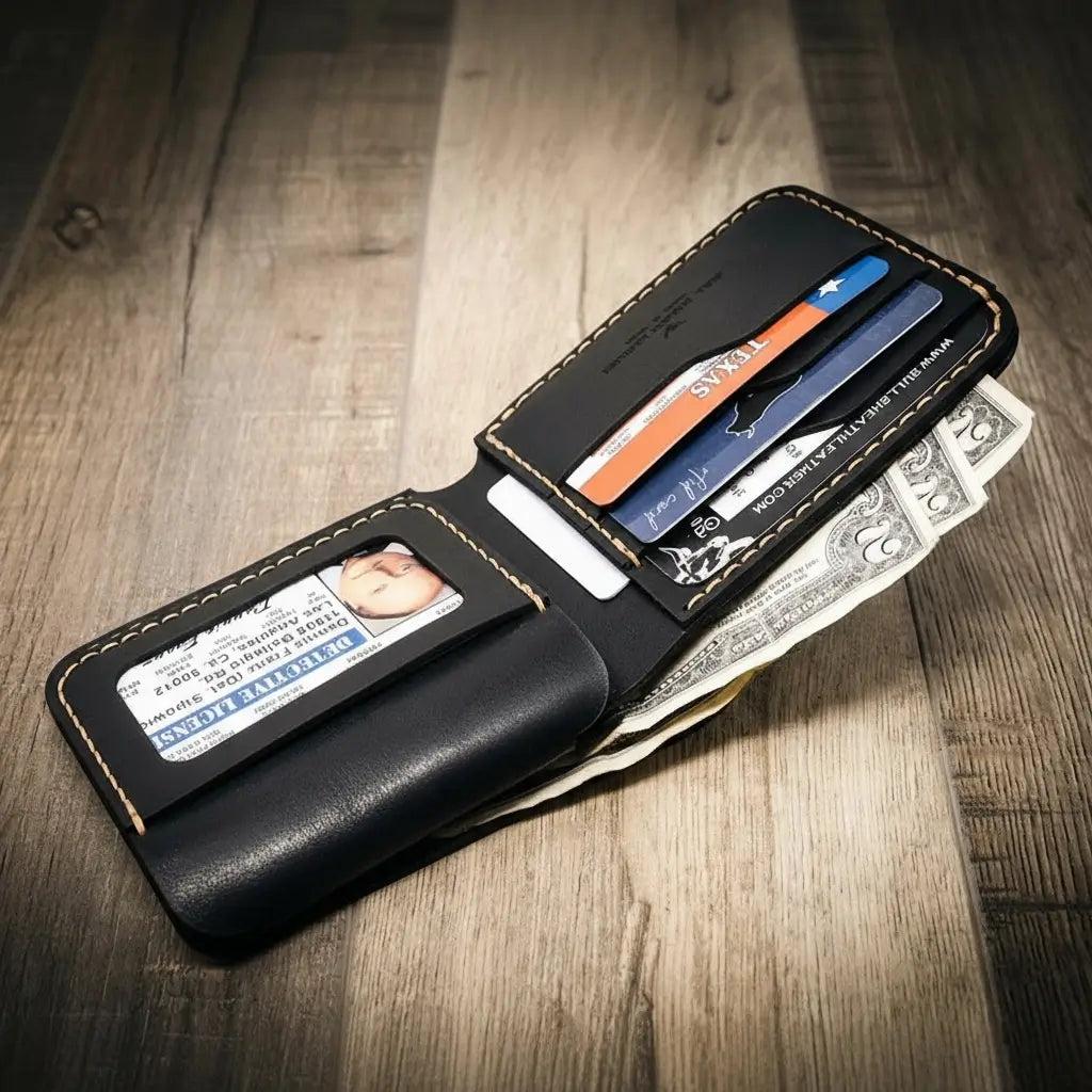 Badge Bifold Wallet - Black